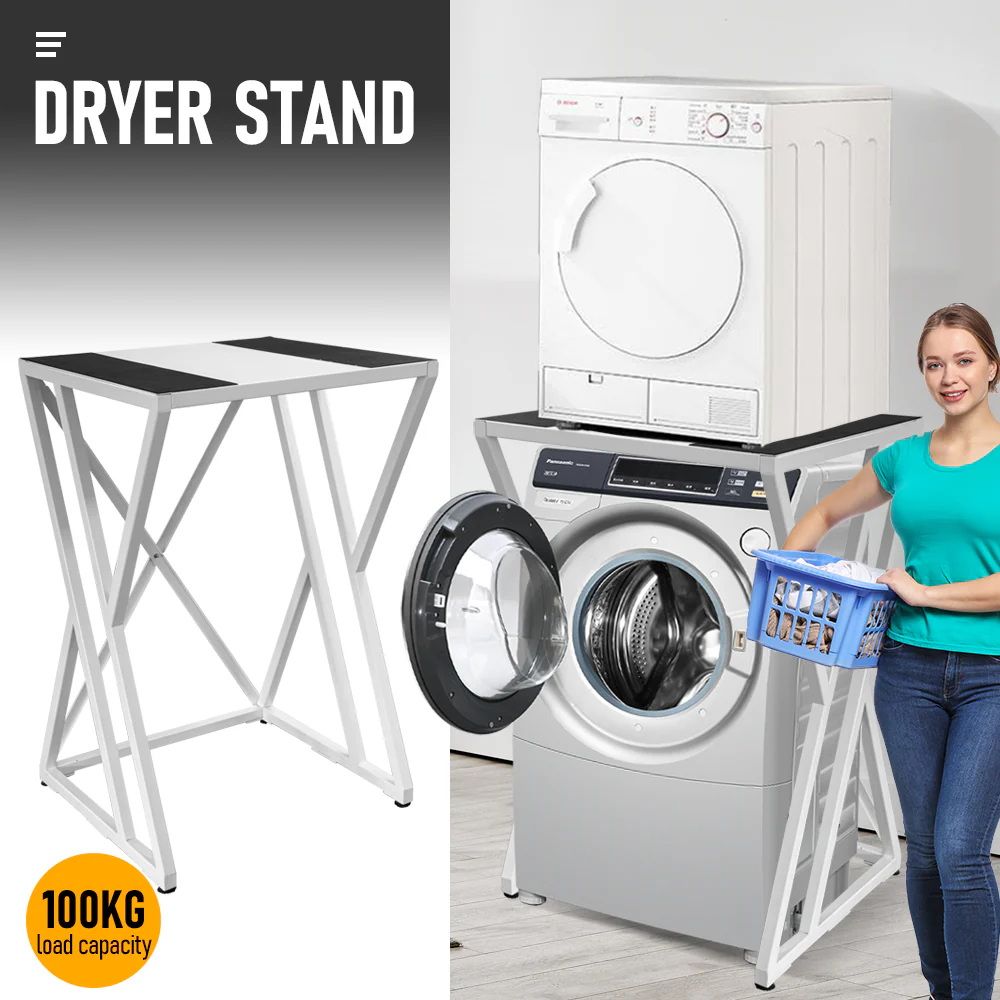 Dryer Stand for Front Load Washer Heavy Duty Steel Stacking Shelf White