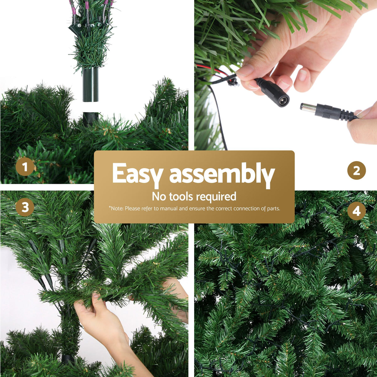 Jingle Jollys Christmas Tree 2.7m 1800 LEDs 1831 Tips 8 Light Modes
