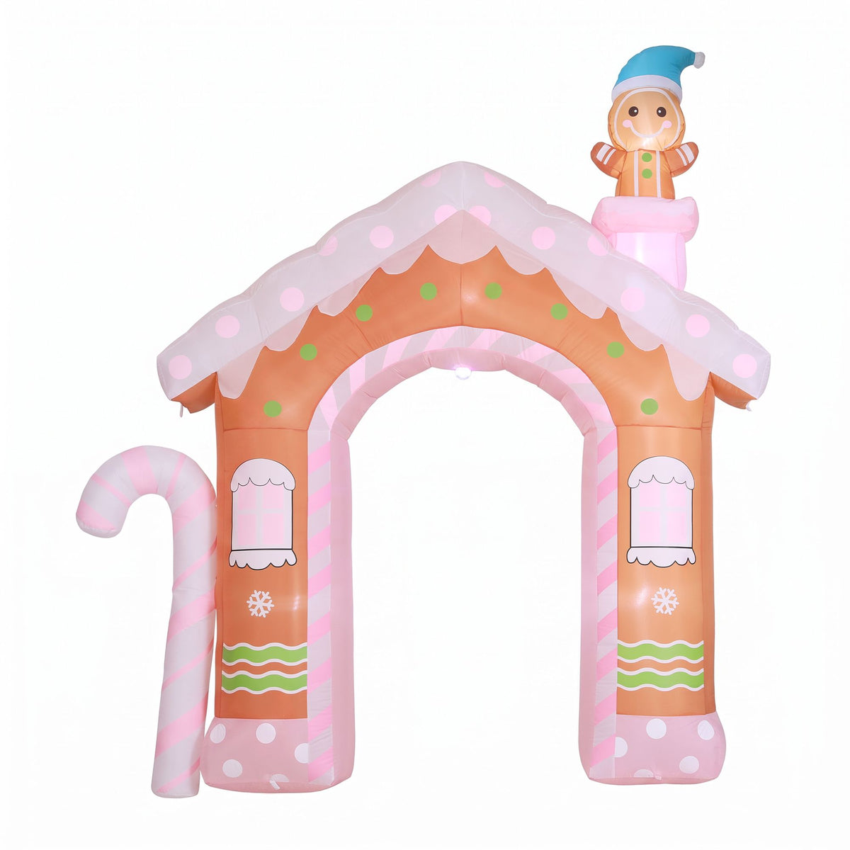 Jingle Jollys Christmas Inflatable Gingerbread Man Candy 3.2M Illuminated