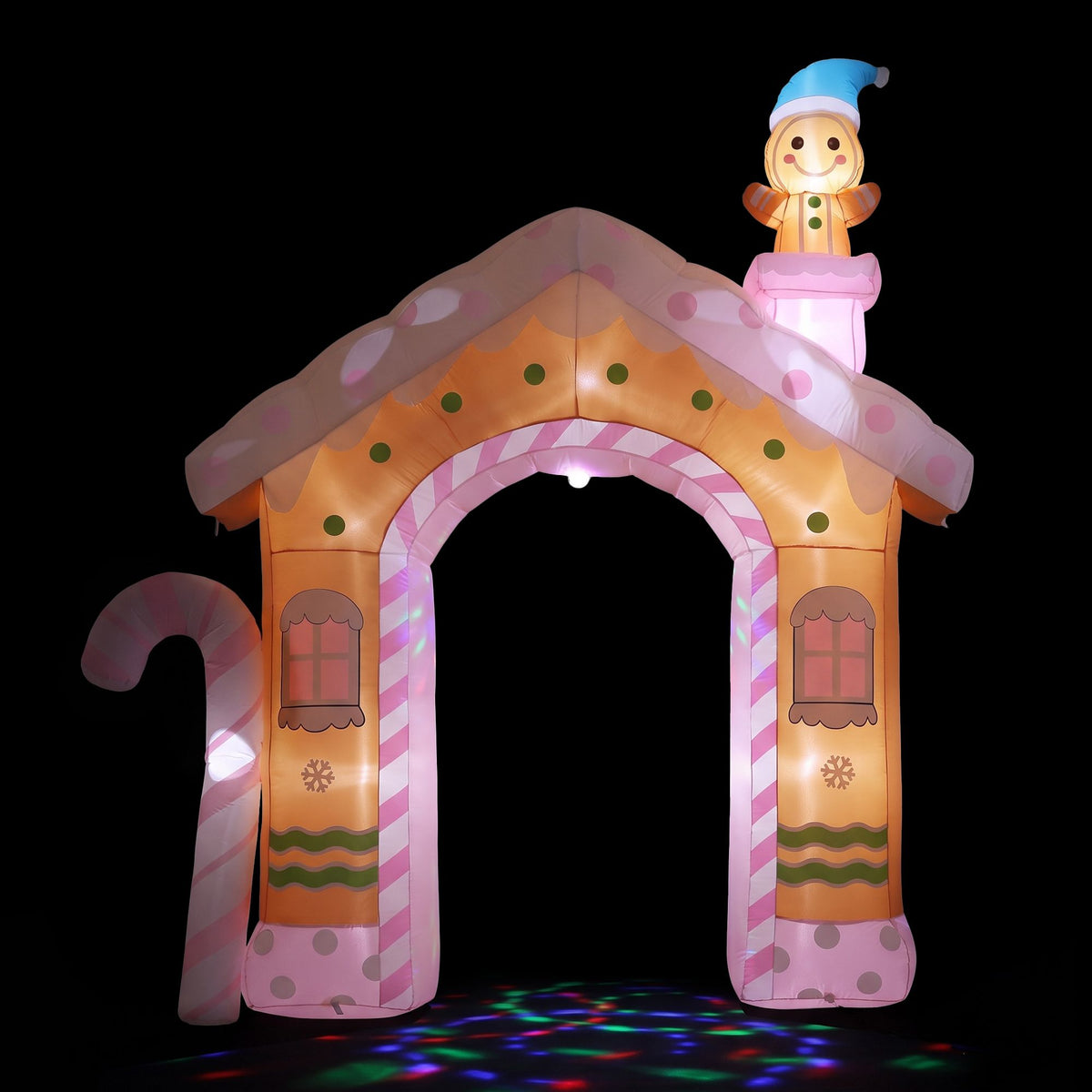 Jingle Jollys Christmas Inflatable Gingerbread Man Candy 3.2M Illuminated