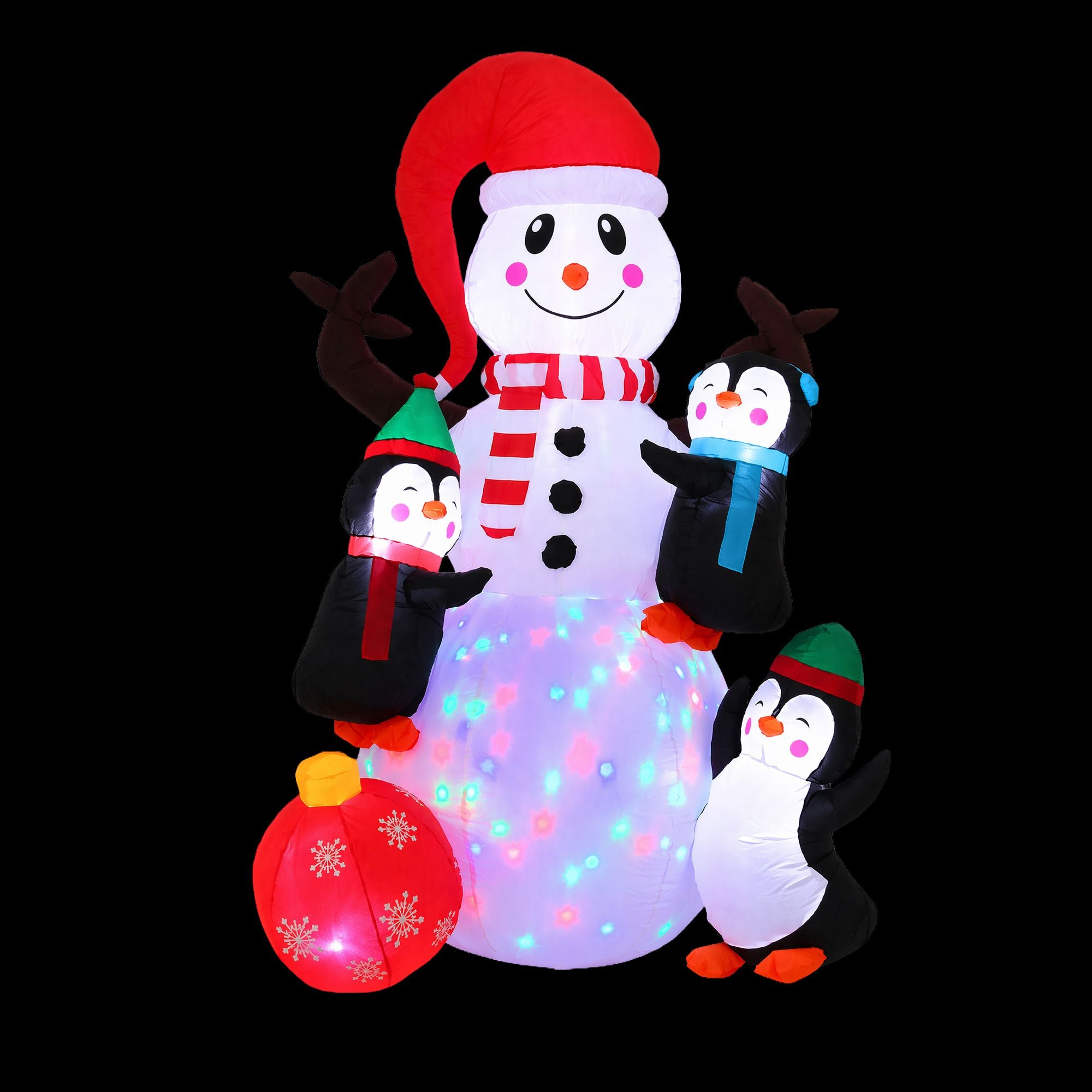 Jingle Jollys Christmas Inflatable Snowman 1.8M Height LED Outdoor Decorations