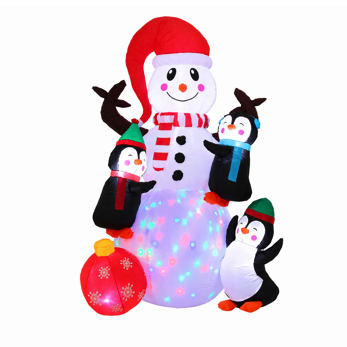 Jingle Jollys Christmas Inflatable Snowman 1.8M Height LED Outdoor Decorations