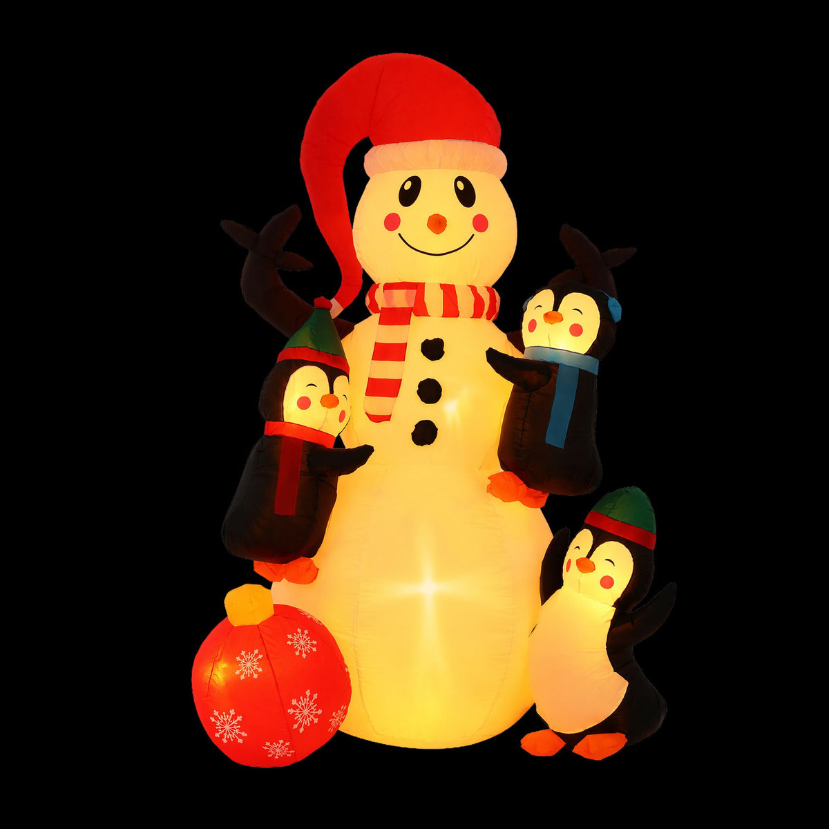 Jingle Jollys Christmas Inflatable Snowman 1.8M Height LED Outdoor Decorations