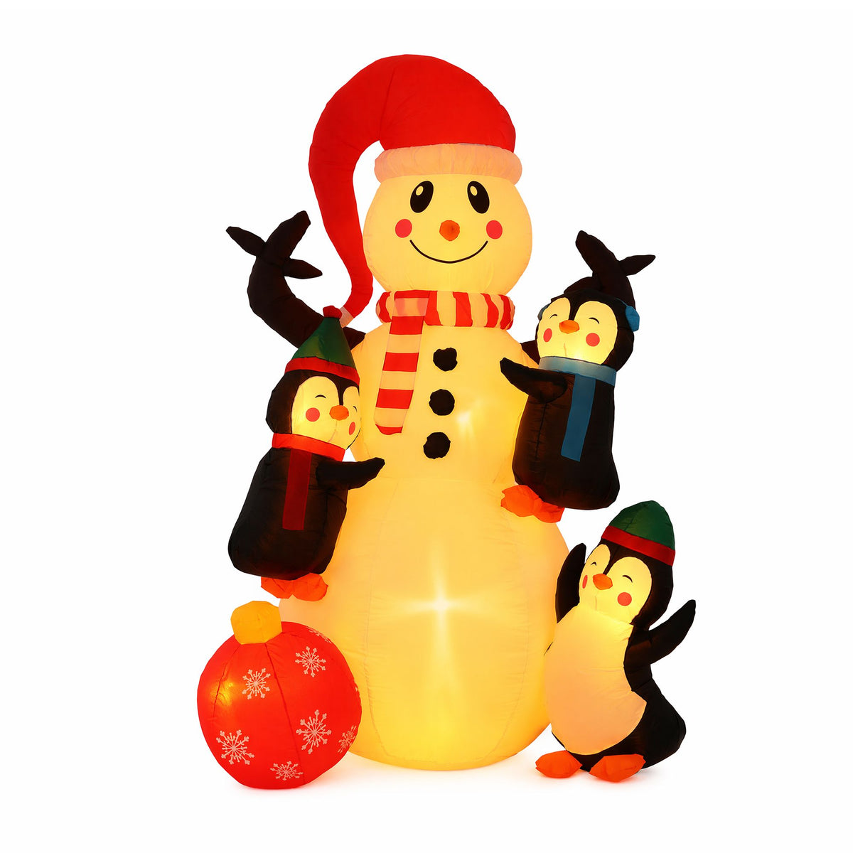 Jingle Jollys Christmas Inflatable Snowman 1.8M Height LED Outdoor Decorations