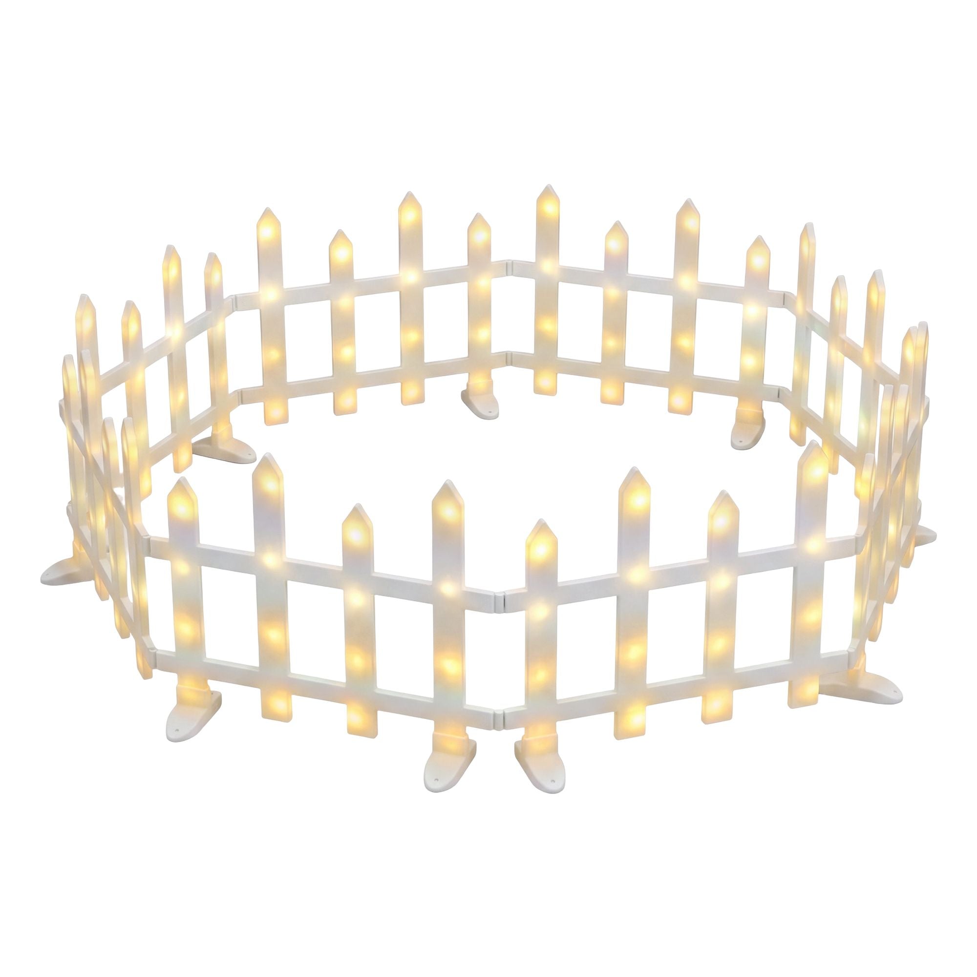 Jingle Jollys 3m Solar Christmas Fence Lights Outdoor Garden Path Warm White 8pc