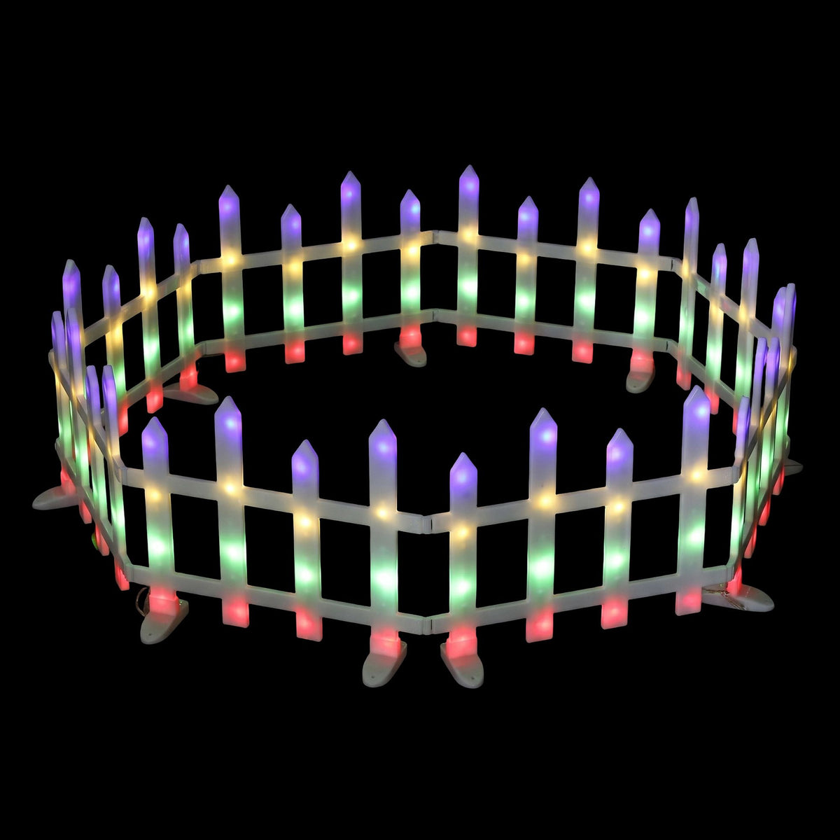 Jingle Jollys 3m Solar Christmas Fence Lights Garden Path Multicolour 8pc