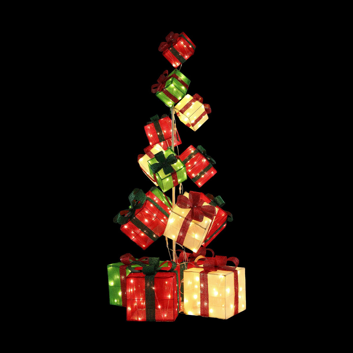 Jingle Jollys Christmas Lighted Gift Box Tower Lights Stackable 170cm