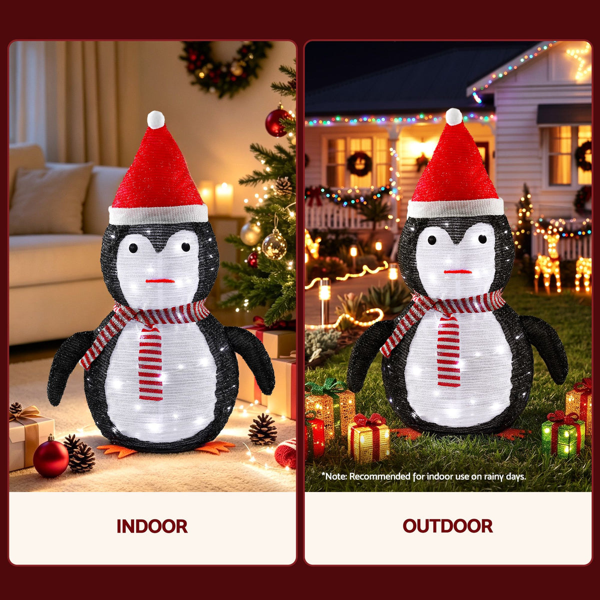 Jingle Jollys Christmas Penguin Light LED Decoration Pop Up Display 70cm