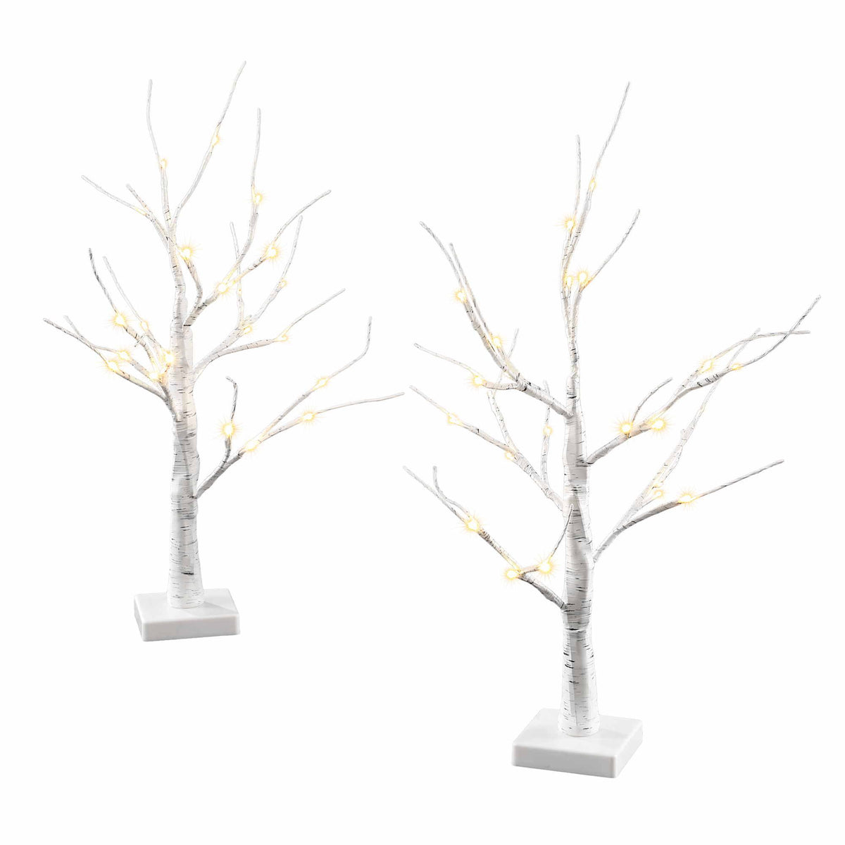 Jingle Jollys Lighted Branch Tree Christmas Decorations Warm White 2 Pack 60cm