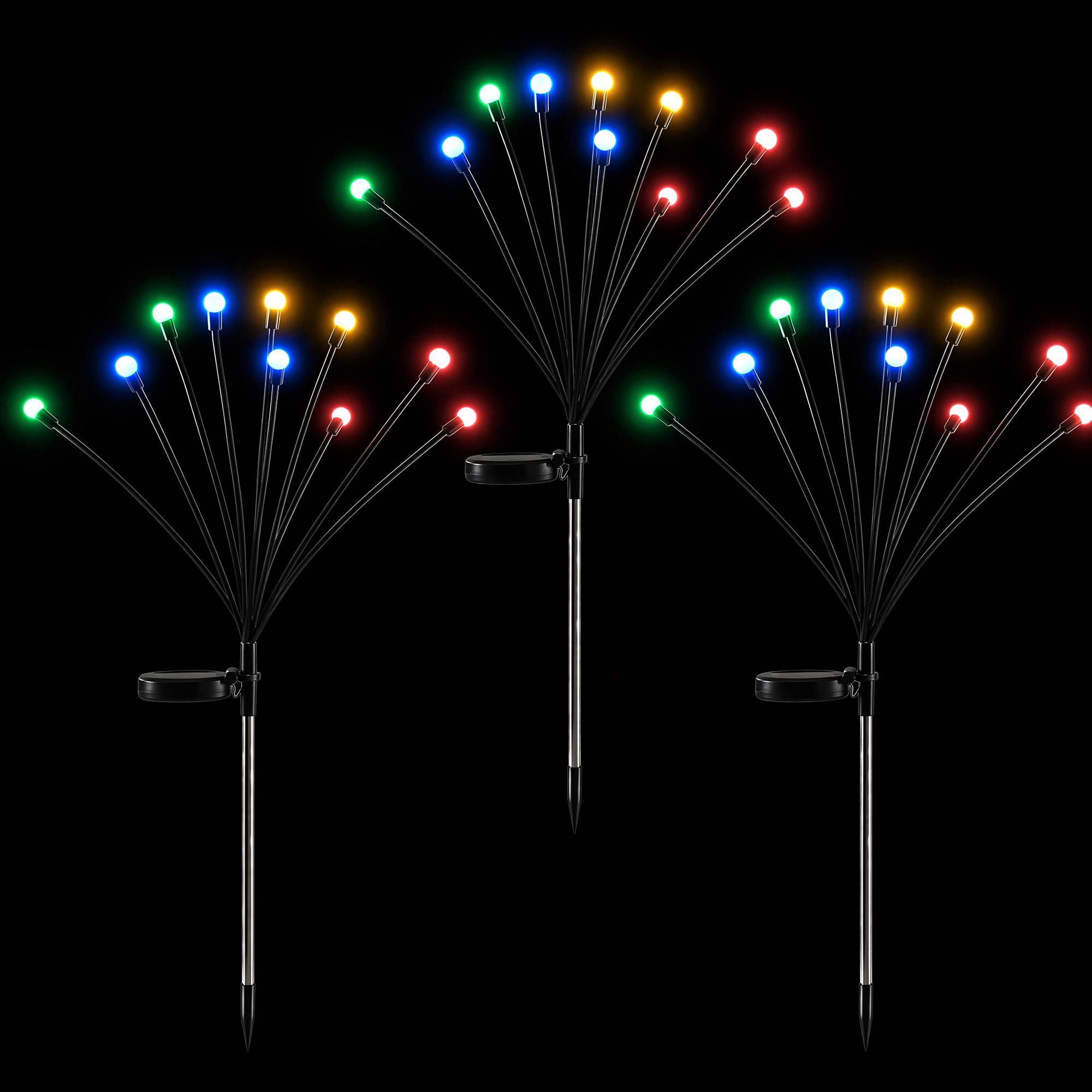 Jingle Jollys Christmas Lights Solar Firefly Lights Garden Path Multicolour