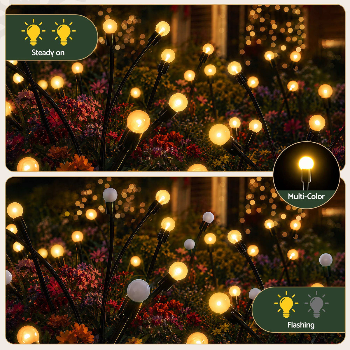 Jingle Jollys Christmas Lights Solar Firefly Lights Garden Decoration Path