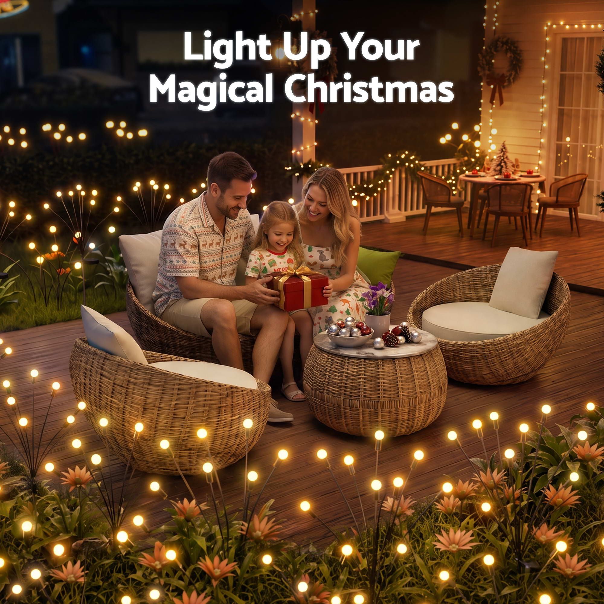 Jingle Jollys Christmas Lights Solar Firefly Lights Garden Decoration Path