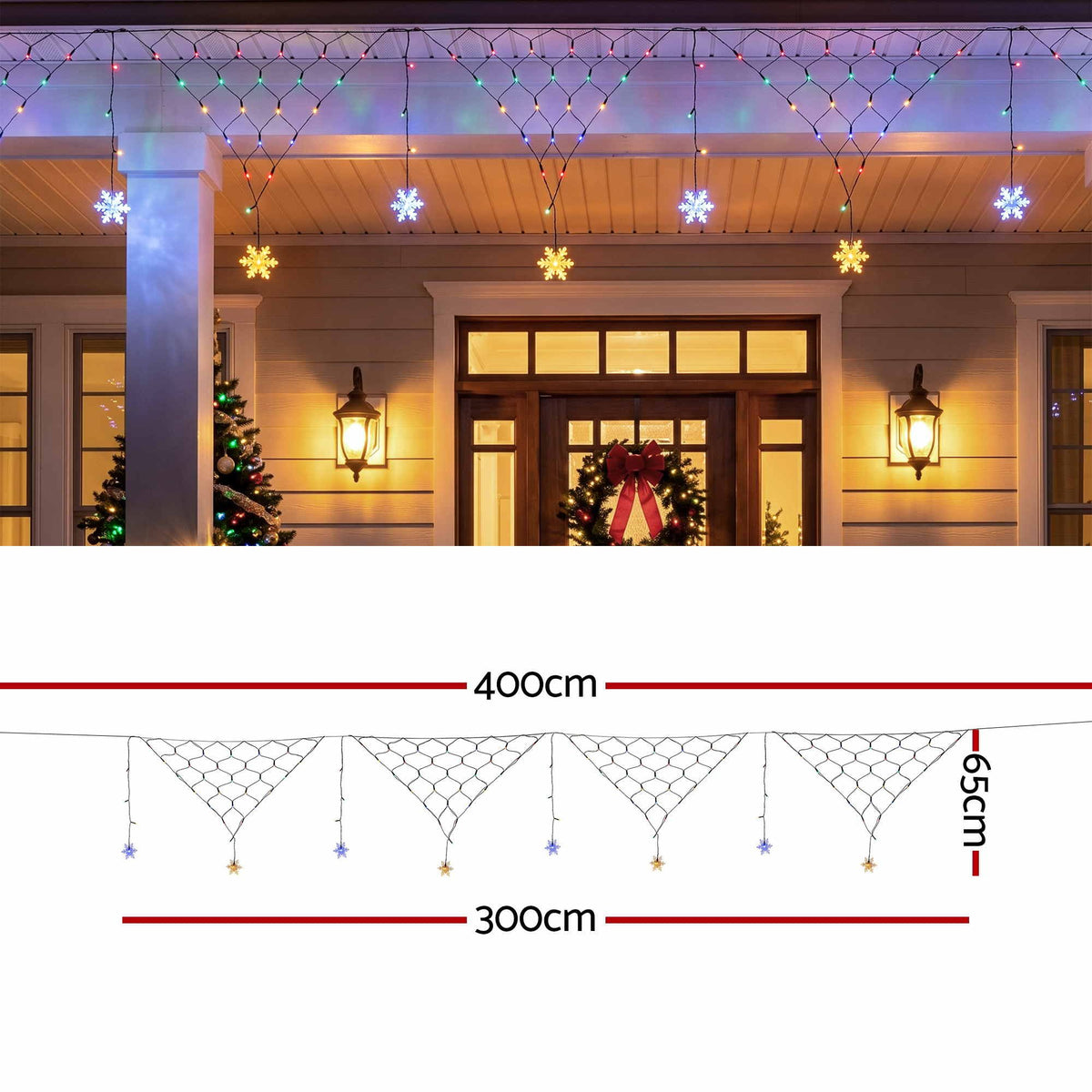 Jingle Jollys Christmas Lights Solar Fairy Decorations Multicolour 4m