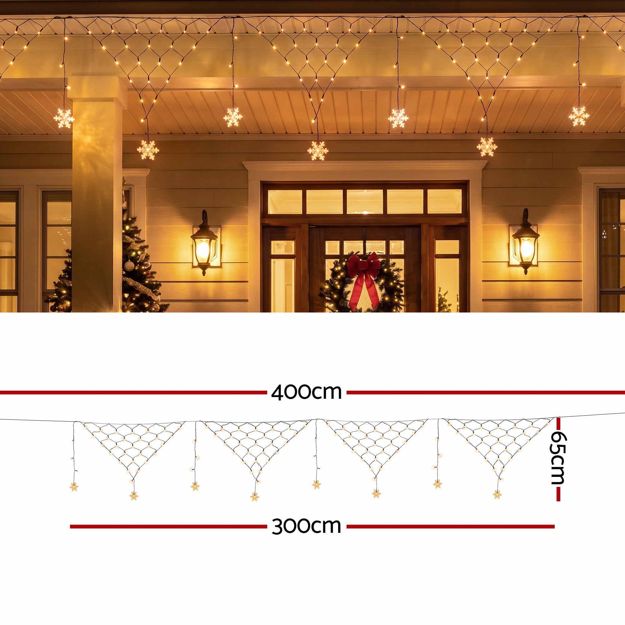 Jingle Jollys Christmas Lights Solar Fairy Warm White Decorations 4m
