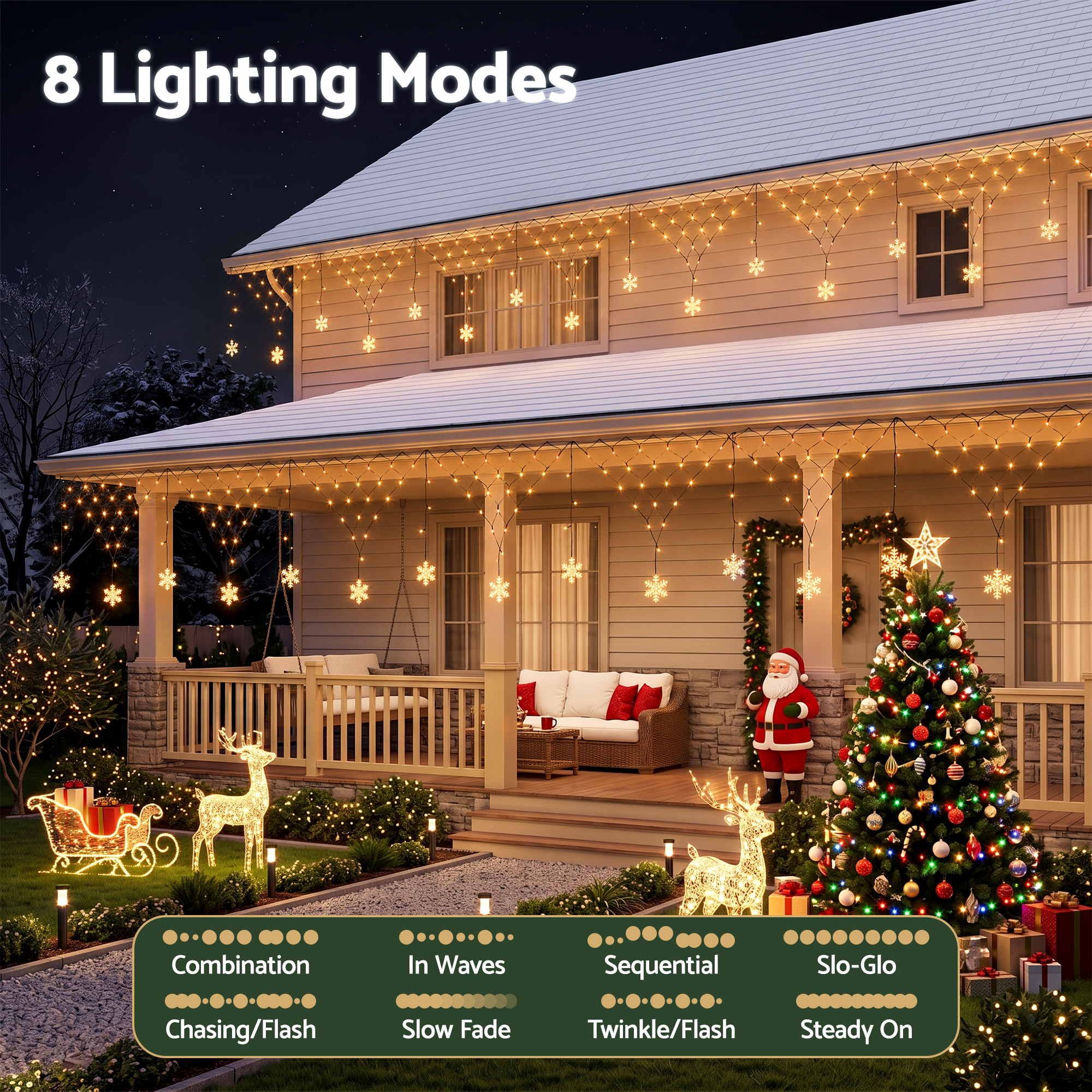 Jingle Jollys Christmas Lights Solar Fairy Warm White Decorations 4m