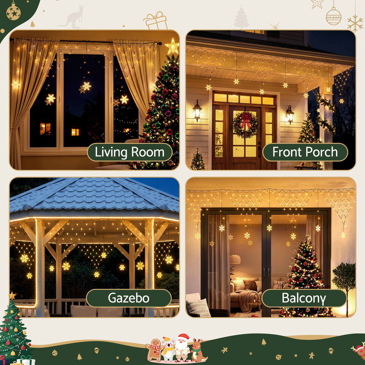 Jingle Jollys Christmas Lights Solar Fairy Warm White Decorations 4m