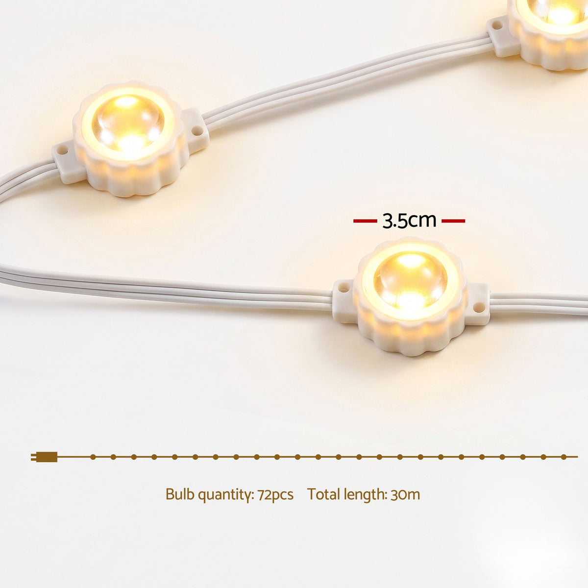 Jingle Jollys 30M Christmas Outdoor Lights Smart Eaves String App Control 72LED