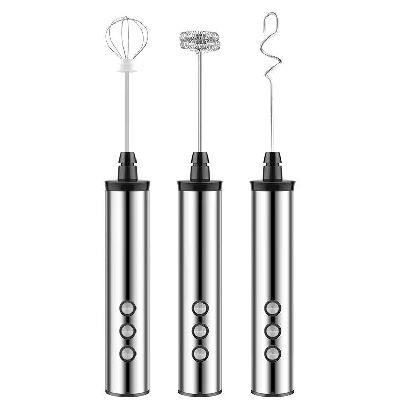 Portable Handheld Three-Head Egg Beater for Household Use with Charging