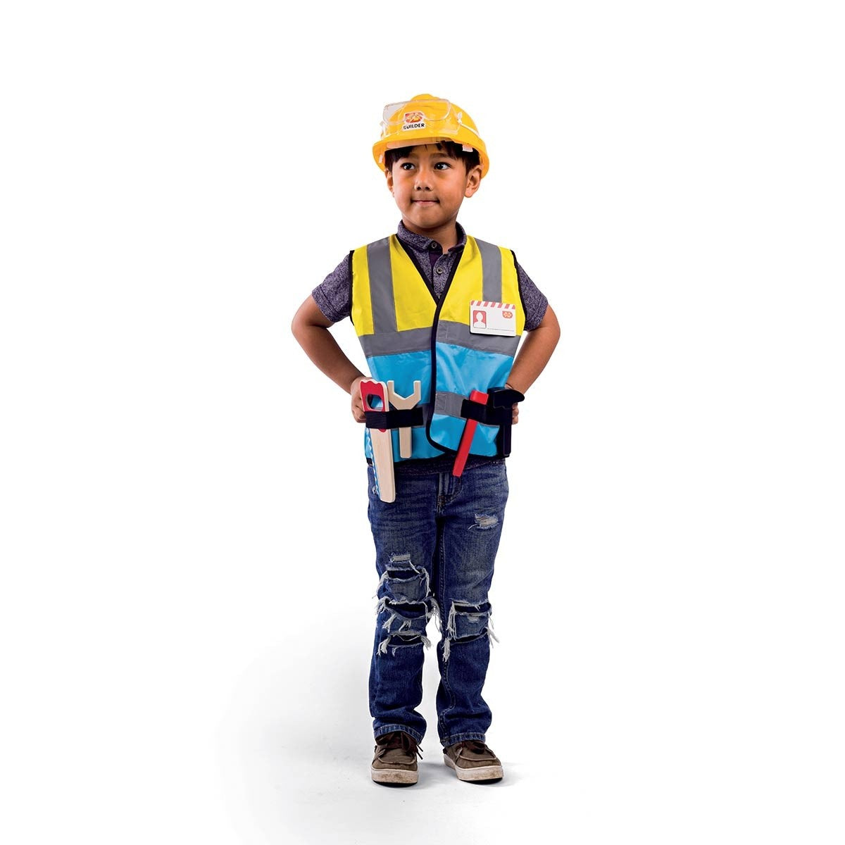Bigjigs Toys Builder Role Play Dress Up Costume Construction Outfit for Kids