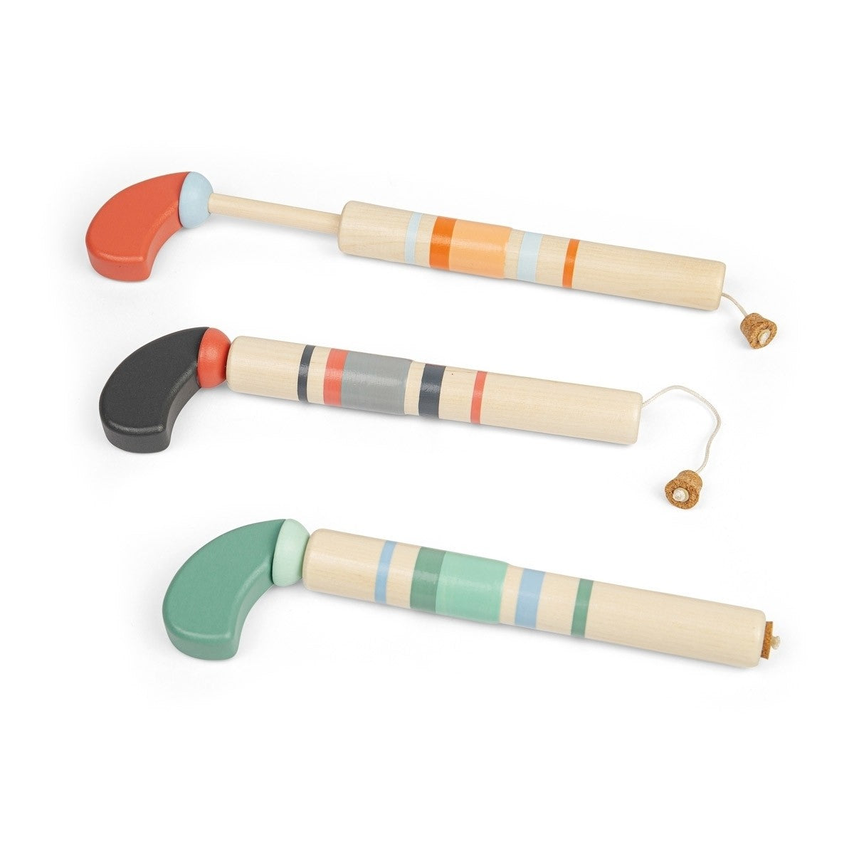 Wooden Pop Gun Toy for Kids with Cork Launch Action - Assorted Colours Display Pack of 9