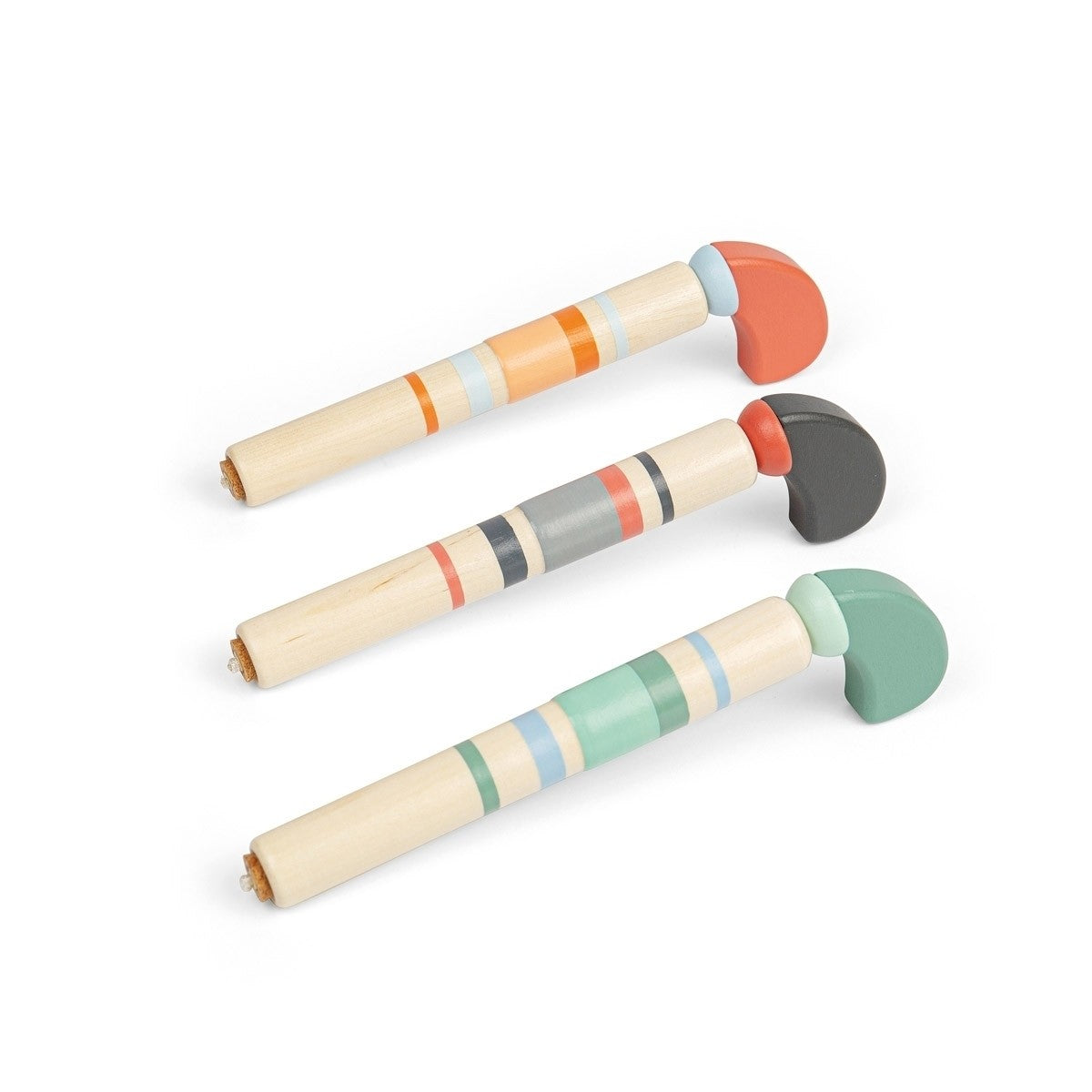 Wooden Pop Gun Toy for Kids with Cork Launch Action - Assorted Colours Display Pack of 9