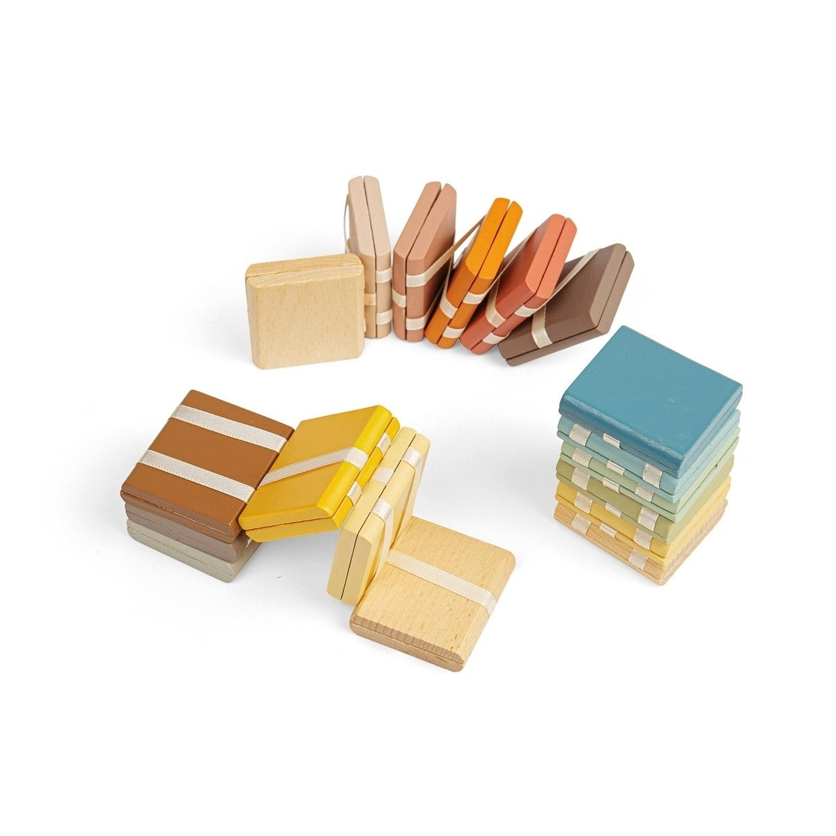 Kid's Wooden Jacob's Ladder with Cascading Blocks - Assorted Colours Pack of 9