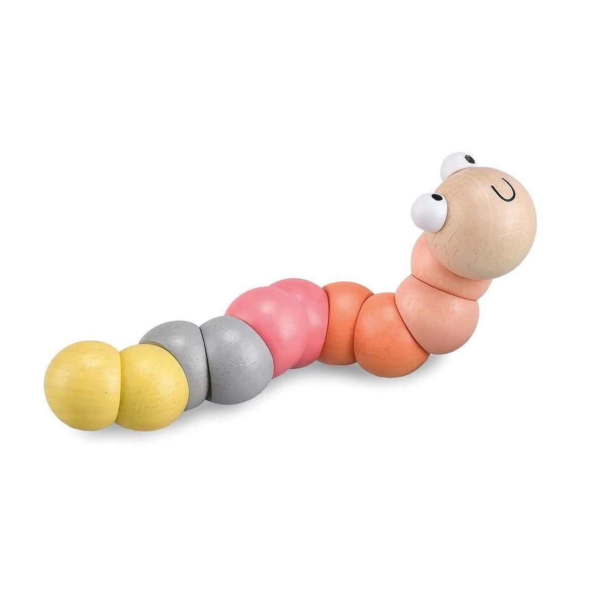 Flexible Wooden Wiggly Worm Sensory Toy for Babies - Assorted Pastel Colours Pack of 12