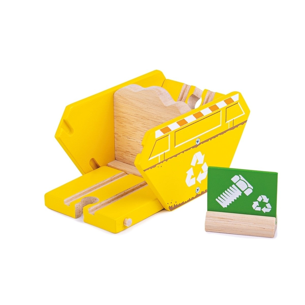 Bigjigs Rail Wooden Rubble Skip  Construction Accessory for Wooden Train Sets