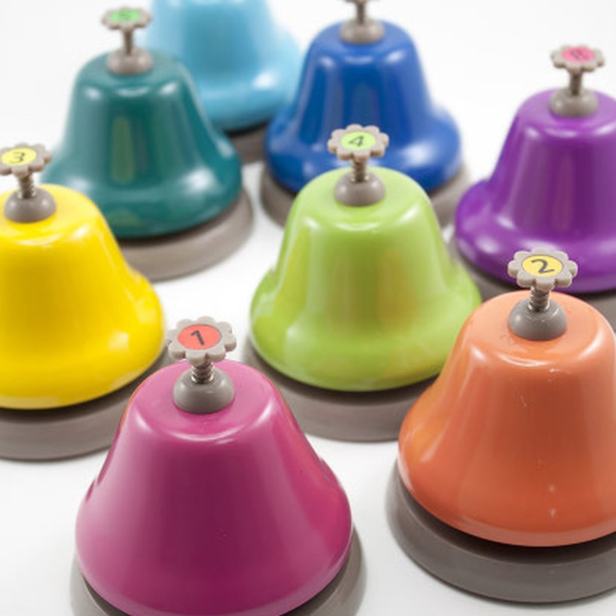 Colourful Desk Bell Musical Set for Kids - 8 Note C Major Music Bells