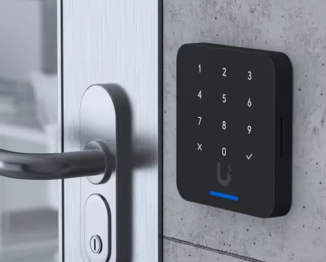 Ubiquiti Reader Flex Black Third Generation NFC Card Reader with Keypad and Apple Touch Pass Support Outdoor IP55 Powered via PoE