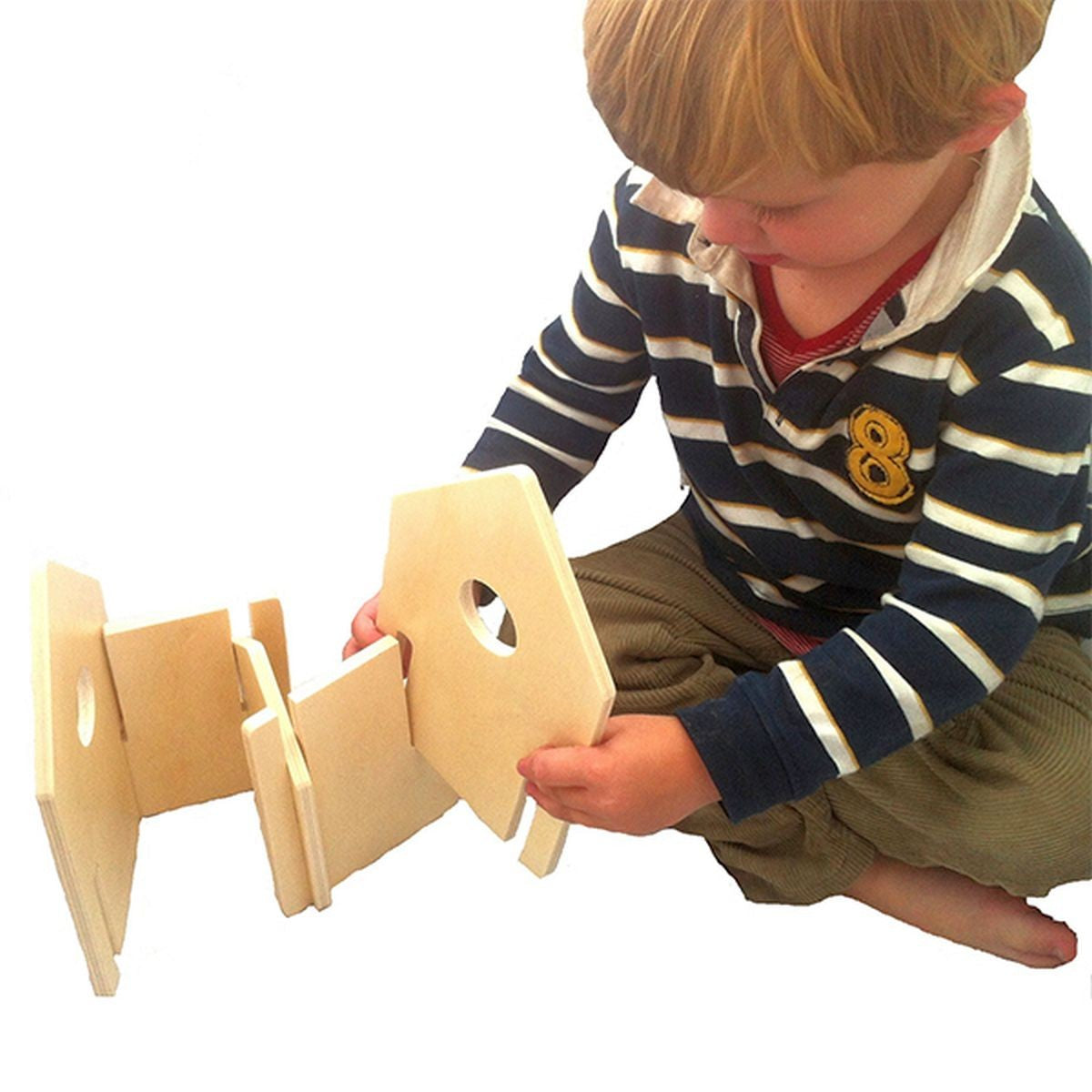 Wooden Architect Construction & Doll House Play Set with 28 Piece - Natural