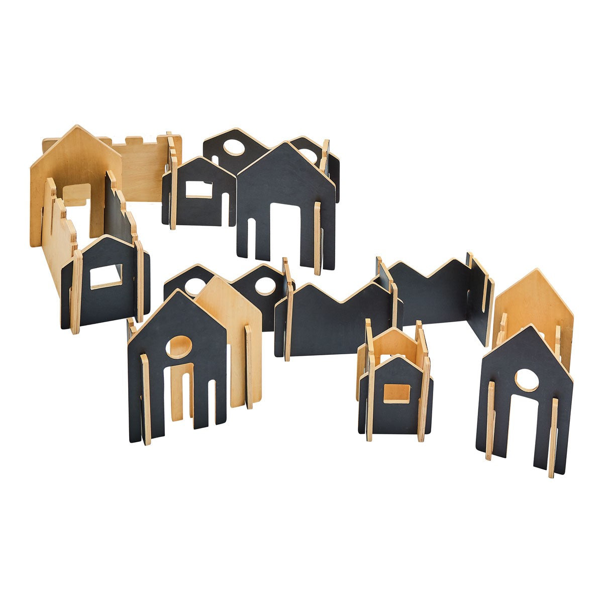 Wooden Chalkboard Building Activity Set - 28 Piece Construction Play Set