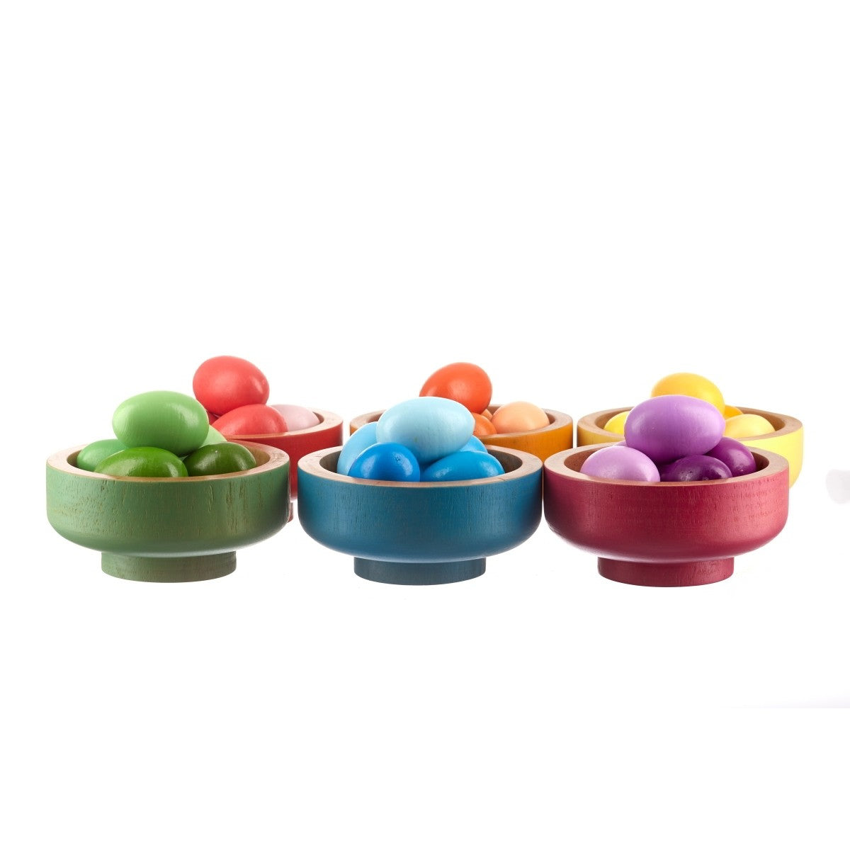 Wooden Rainbow Nests Sorting & Matching Set - 36 Piece Learning Toy