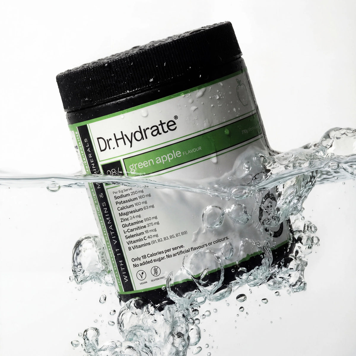 Dr. Hydrate All In One Hydration Drink Green Apple HASTA Certified 270g Jar