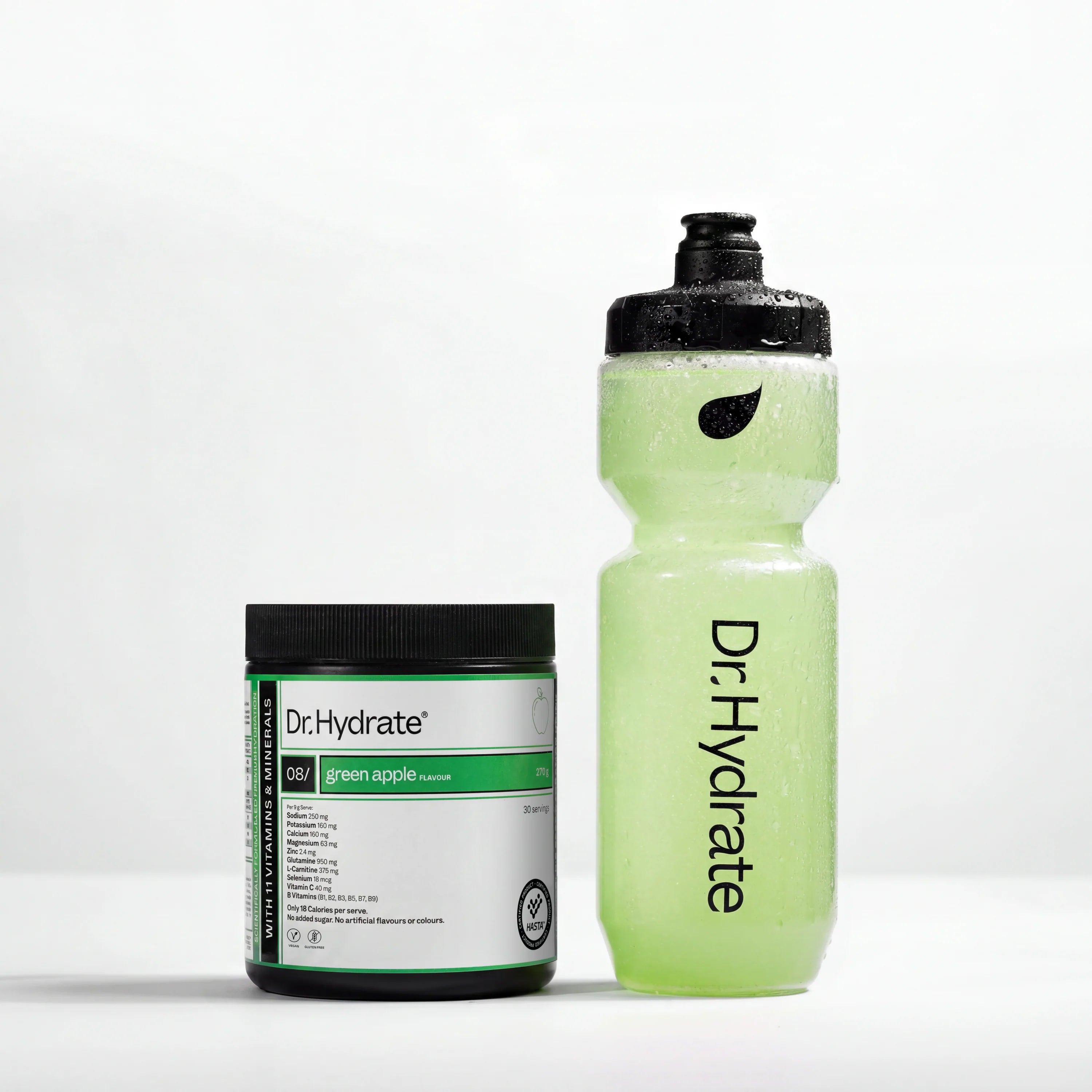 Dr. Hydrate All In One Hydration Drink Green Apple HASTA Certified 270g Jar