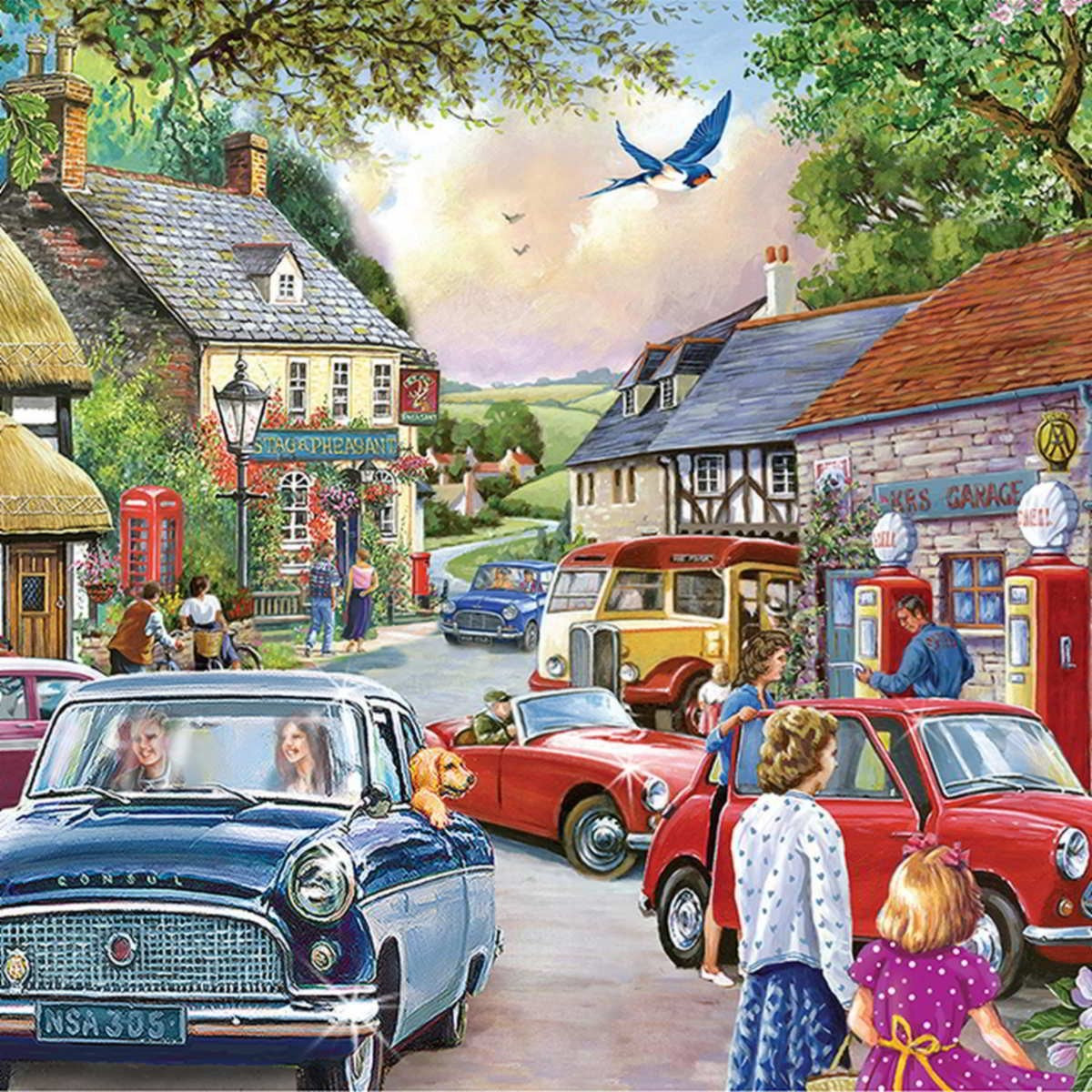 House of Puzzles Five Bob a Gallon 1000 Piece Country Petrol Station Puzzle