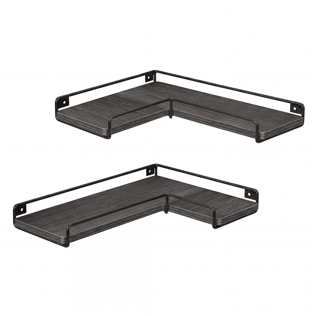 Levede Floating Shelves 2Pcs DIY Corner Wall Shelf Storage Display Rack Bedroom-2050059024489123840