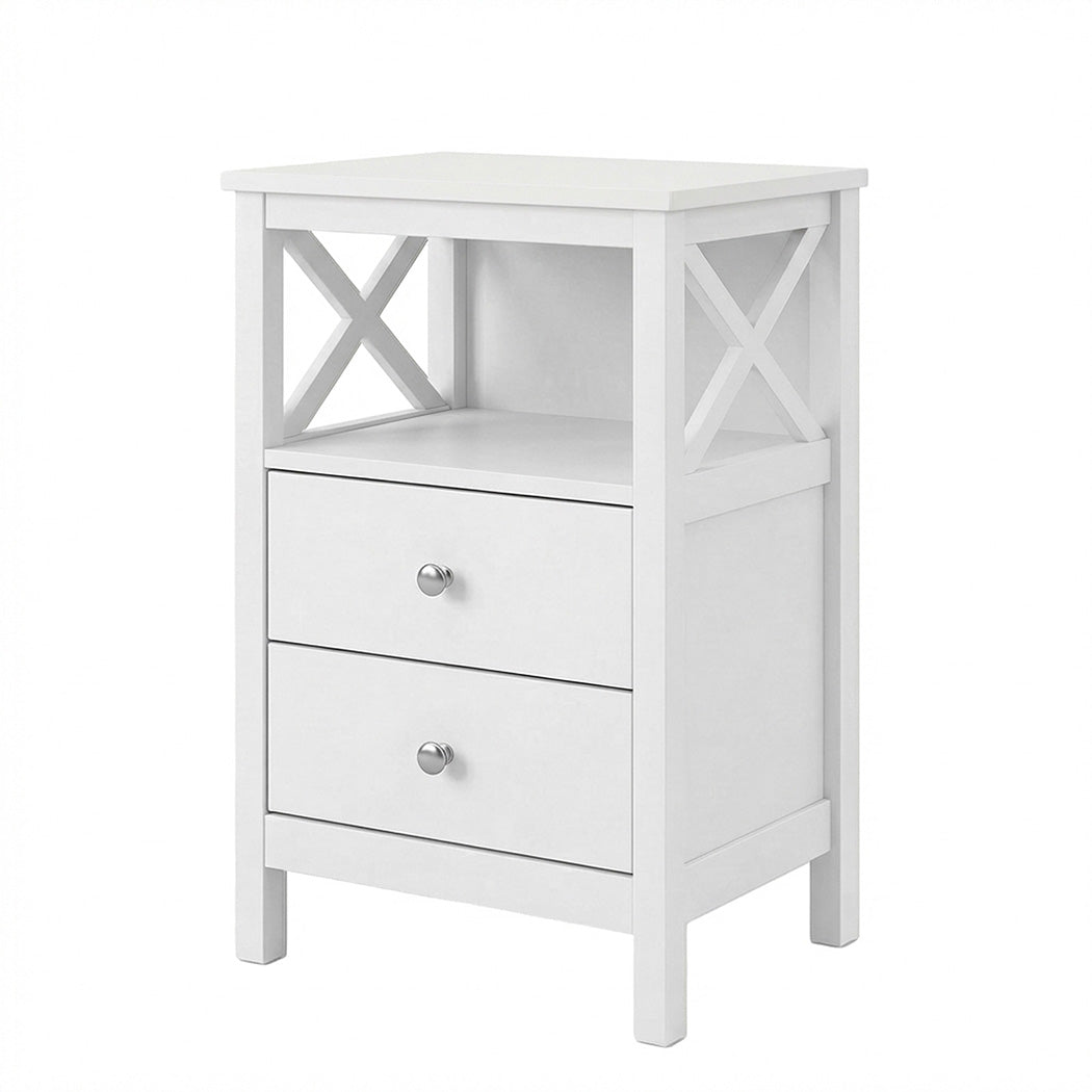 Levede Bedside Table Nightstand Side End Table 2 Drawers Storage Bedroom Cabinet-2050056781207572480