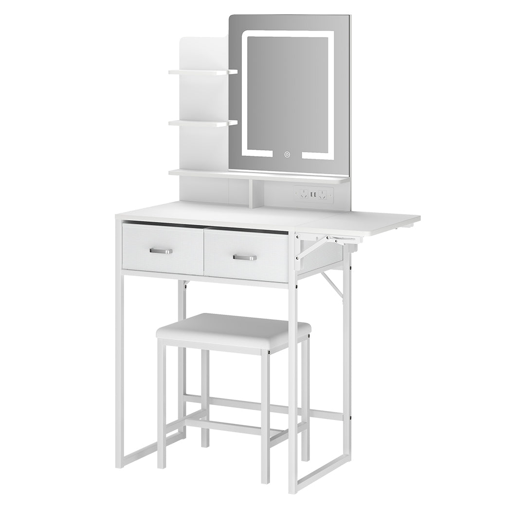 Levede Dressing Table LED Makeup Mirror Stool Set Vanity Desk Fold-up Panel-2065254296953425920