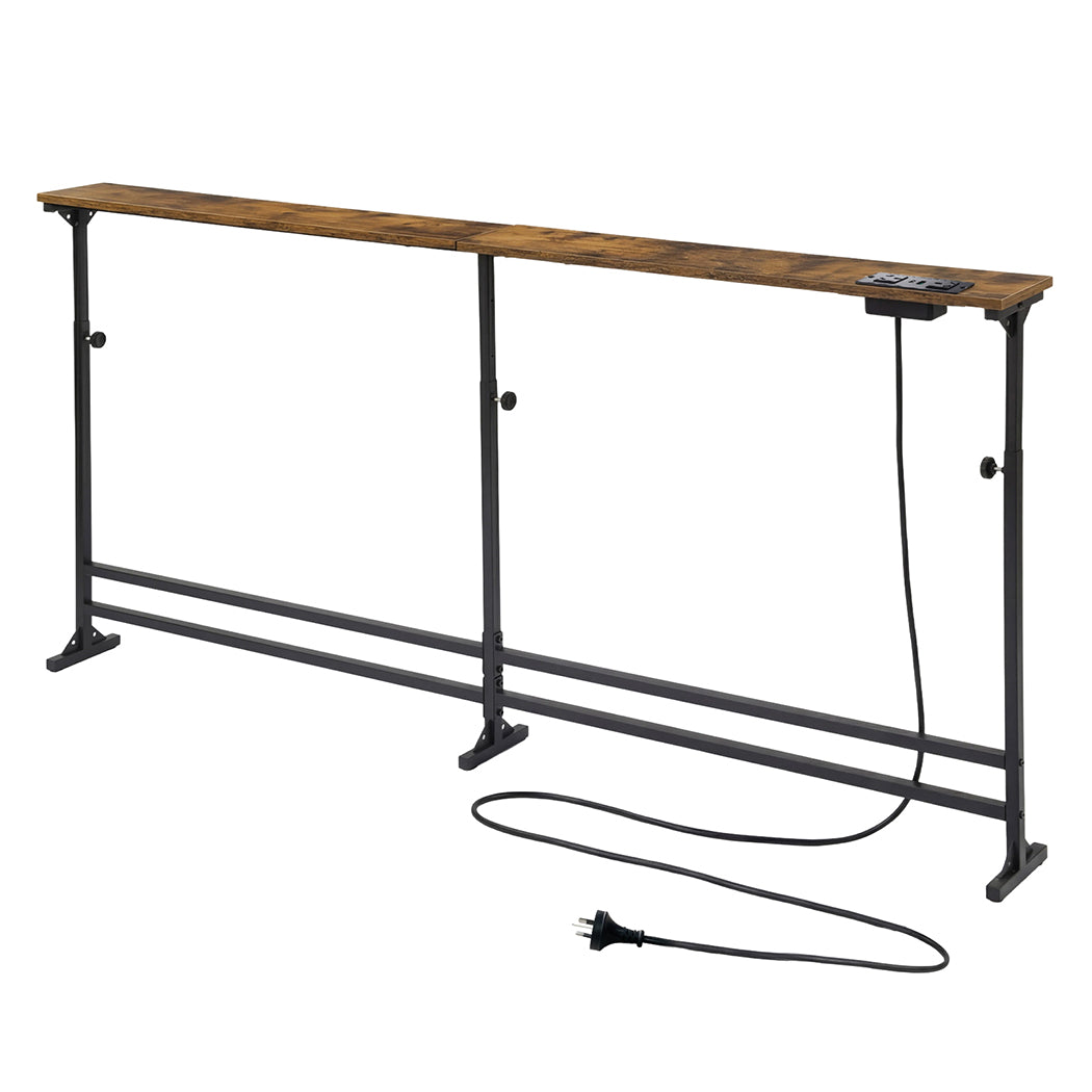 Levede Narrow Console Table Adjustable Behind Couch Side Power Ports Entryway-2050059017098760192