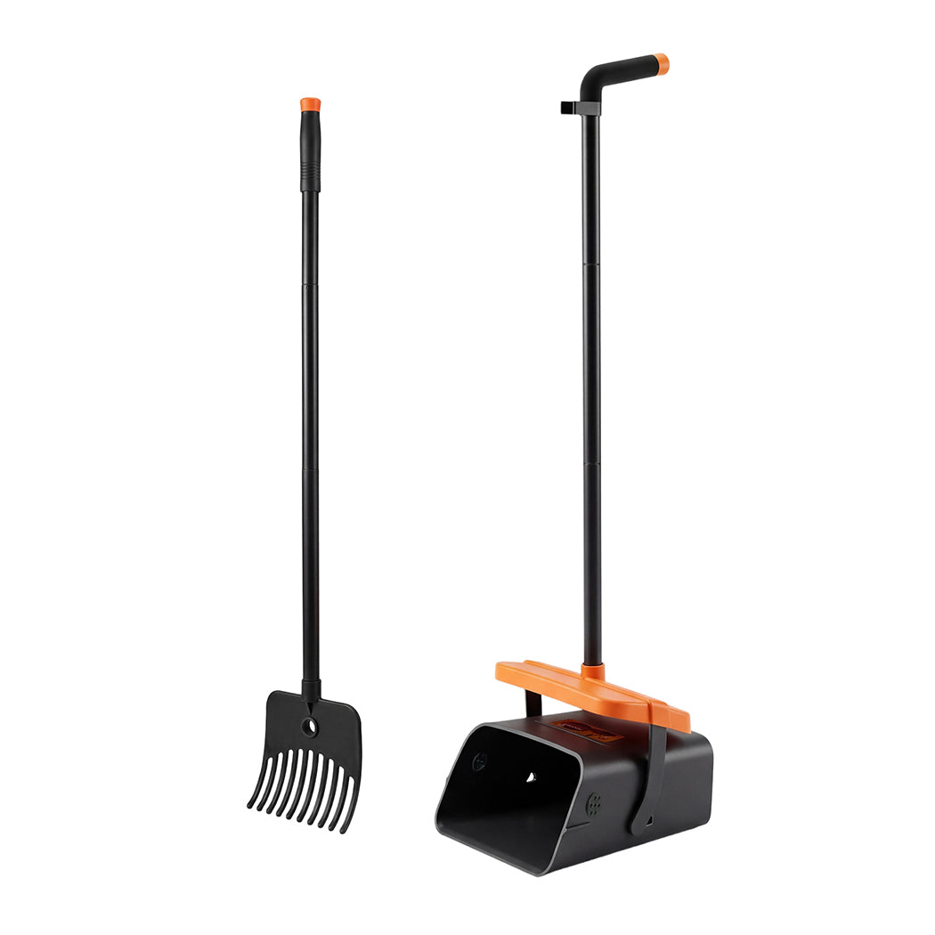 Pawz Pooper Scooper Rake Kit Long Handle Dog Poop Picker Easy Pickup Outdoor-2050059017870512128