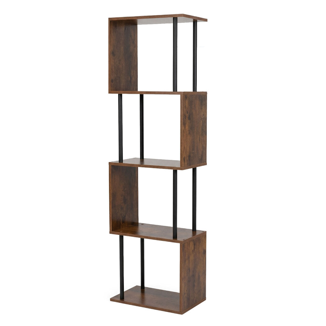Levede Bookshelf 5 Tier Display Shelf Bookcase Storage Rack S-Shaped Anti-Tip-2050056772479225856