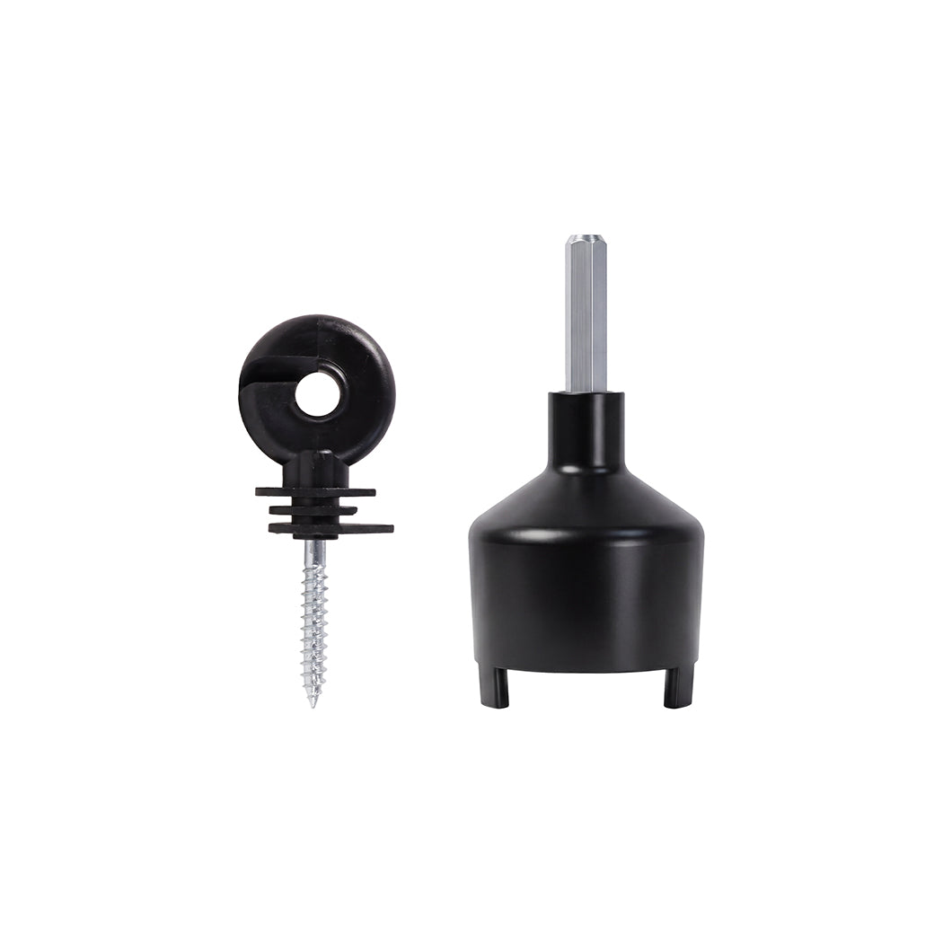 Traderight Electric Fence Insulators 120pc Ring Insulators PP+PE Black-2072893582175506432
