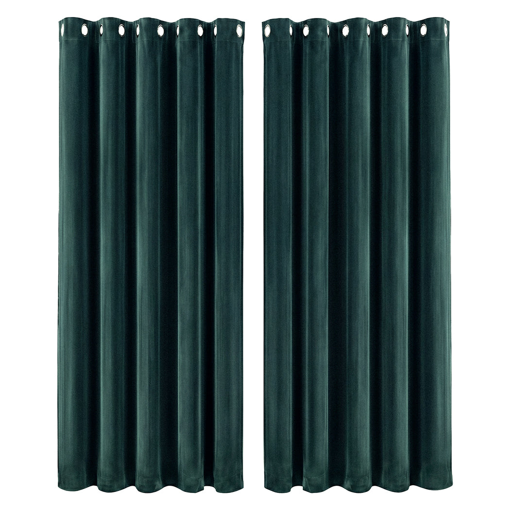 Marlow Blackout Curtains 2-Panel Velvet Room Darkening Eyelet Curtains 180x230cm-2072893568556601344