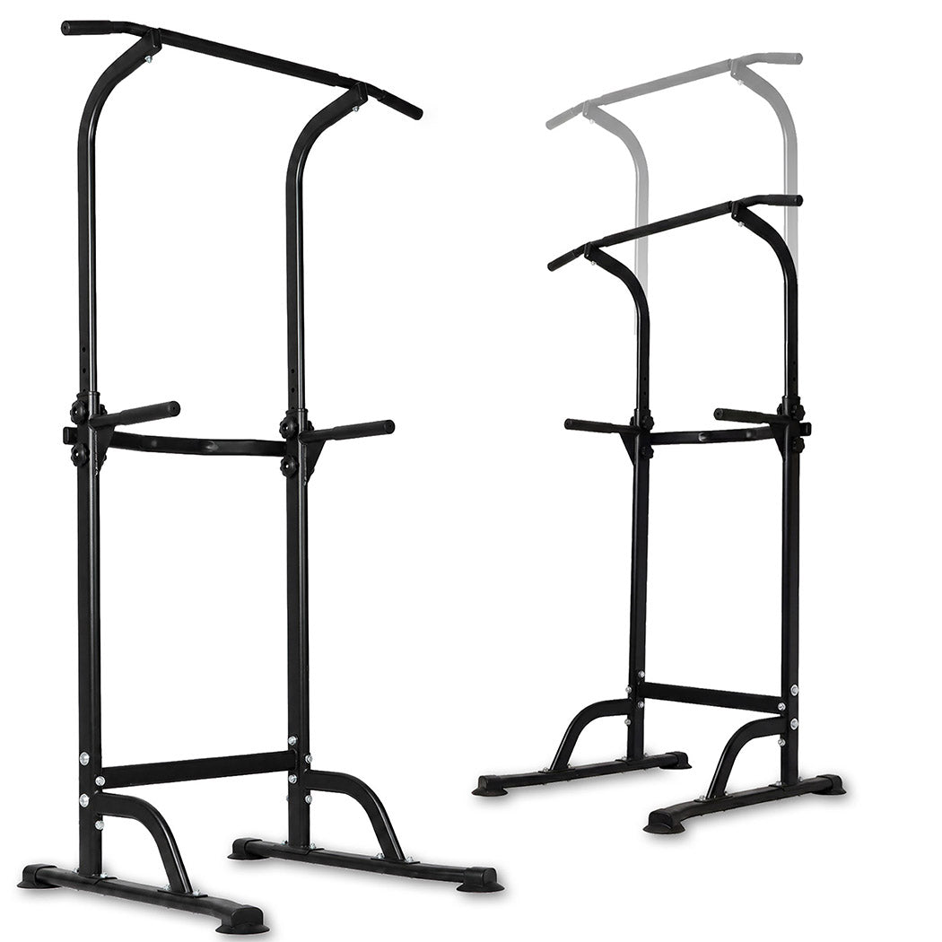 Centra Power Tower Pull Up Bar Dip Station Adjustable Home Gym 150kg Black-2072893534452715520