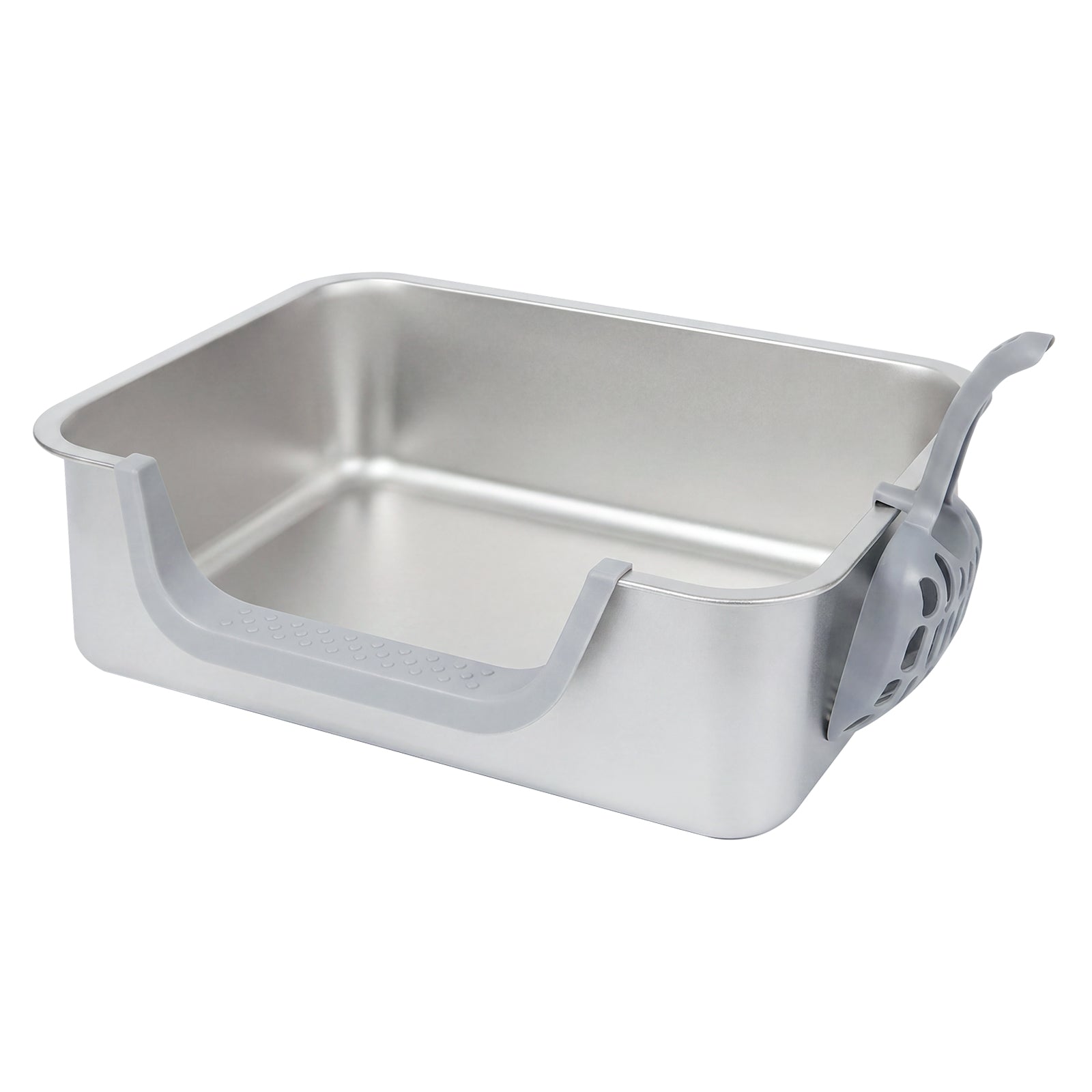 Pawz Stainless Steel Cat Litter Box Low Entry Tray Non-Stick Easy to Clean-2072893573862395904