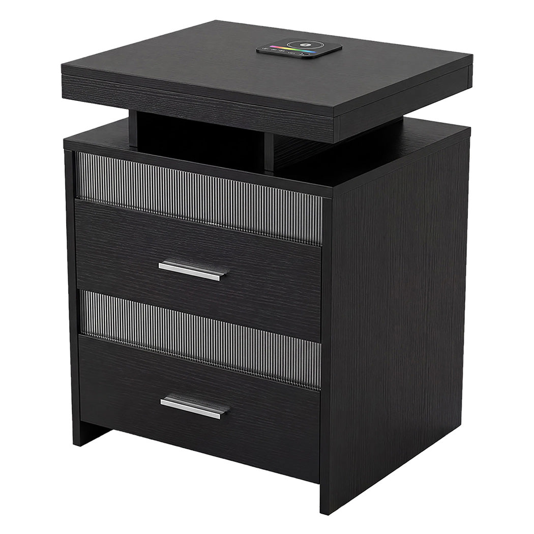 Levede Smart Bedside Table Charging Station Motion Sensor Modern Nightstand-2050056780108664832