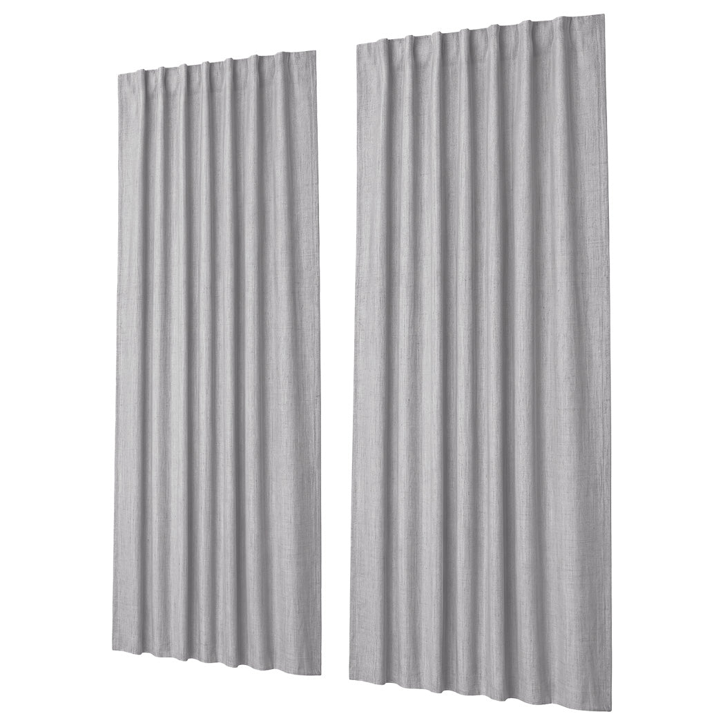 Marlow Blackout Curtains 2 Panels Thermal Linen Look Blockout Drapes 180 x 230cm-2072893565524119552