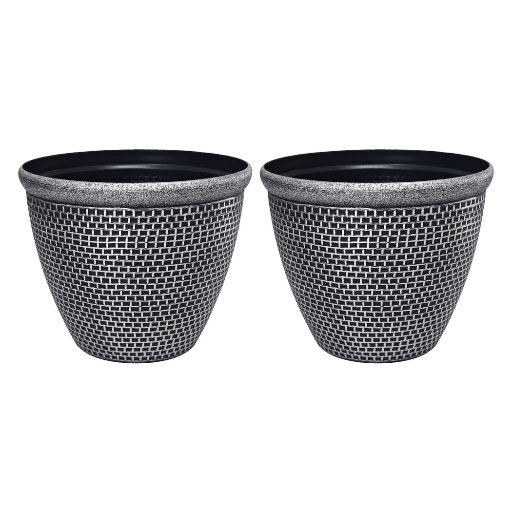 Toque Plastic Plant Pots 30cm Outdoor Garden Planter 2 Pcs With Drainage Holes-2050059017493024768