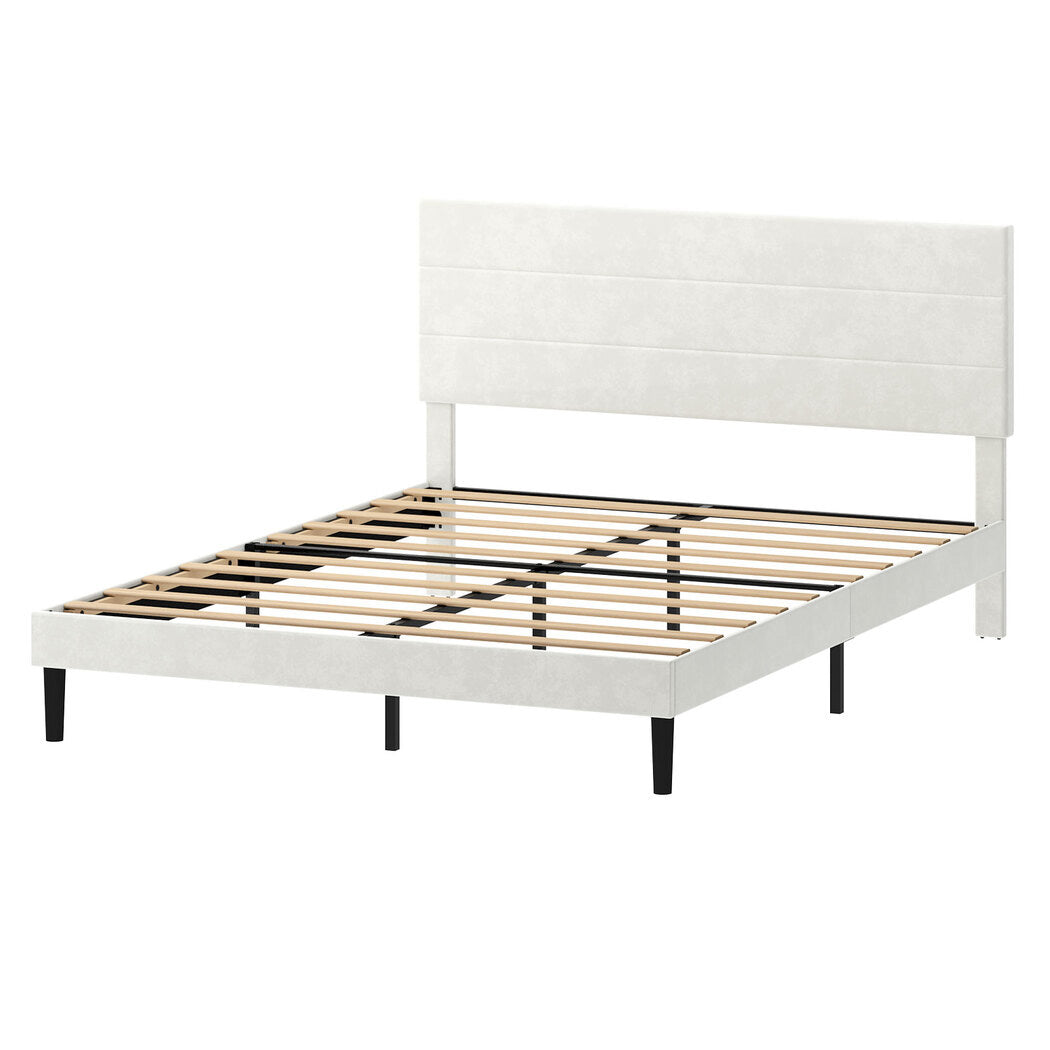 Levede Double Bed Frame Upholstered Adjustable Headboard Platform Mattress Base-2050056771569061888